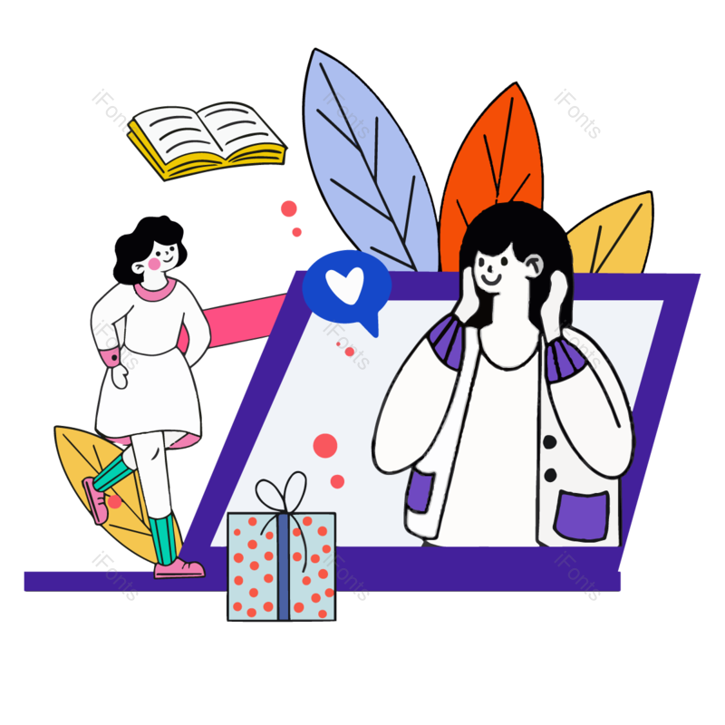 卡通图片,学习元素,电脑PNG,读书免抠素材