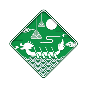 祥云 粽子 龙舟 圆月 绿色 剪纸 端午 创意