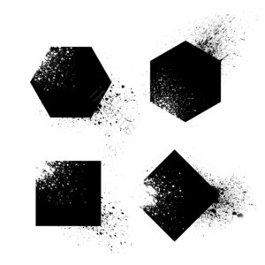 组合 创意 图形 喷溅 黑色 泼墨 喷墨 正方形