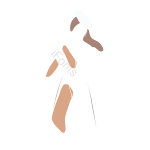 女人 长发女孩 美丽 可爱 裙子 白色礼服 人物插画 元素
