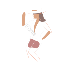 女人 长发女孩 美丽 女士 黄色皮肤 人物插画 元素