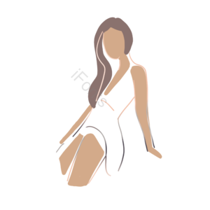 女人 长发女孩 美美哒 可爱 白裙 女生姑娘 丫头 扁平人物
