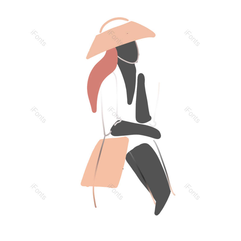 元素图片,女人元素,人物插画PNG,裙子免抠素材