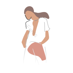 卡通 人物 手绘 长发 女士 插画 长发女人 性感