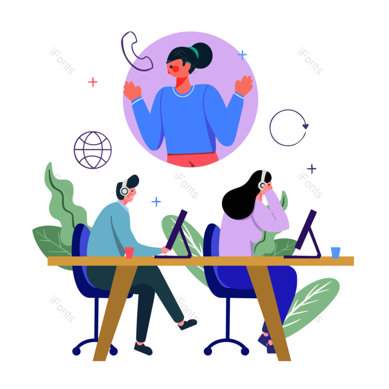 衬衫图片,客服元素,电话PNG,商务免抠素材