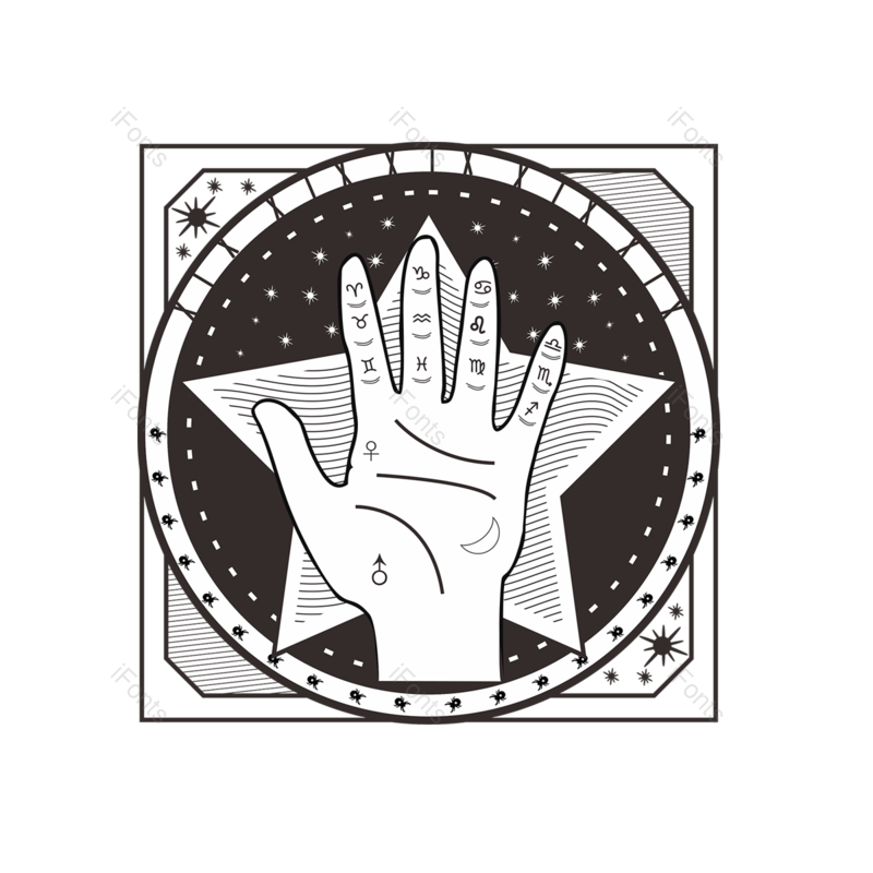 十二星座图片,黑色元素,手绘PNG,免抠素材