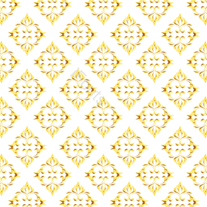 巴洛克式 thai pattern 泰国 图案 金色 花砖