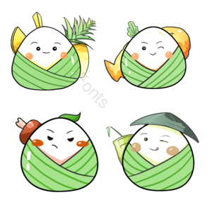 端午节粽子组合 端午节粽子 可爱粽子 卡通粽子 粽子 端午节 绿色 餐饮