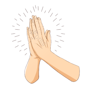 手绘 插画 祈祷 祈福 双手合十 手势 祈祷祝福