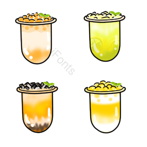 水果茶 奶茶 雪糕 饮品 鸡尾酒 卡通 奶昔 草莓