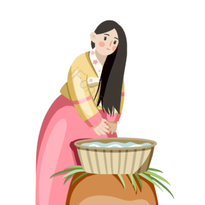 女性 洗发 韩国 菖蒲汤 端午祭 节日 手绘 民俗