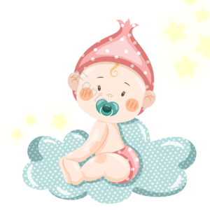 婴儿 孩子 星星 云朵 奶嘴 可爱 卡通 清新