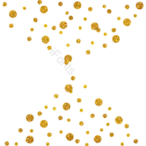 三角 对称 沙漏 闪亮 贴纸 金光灿灿 金粉 几何圆点