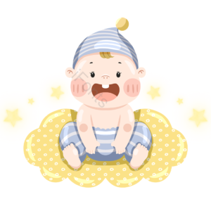 婴儿 帽子 云朵 星星 简约 可爱 黄色 清新
