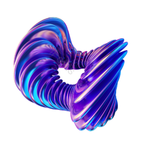 有机物体 渐变 蓝色 紫色 圆环 抽象 彩色 3d
