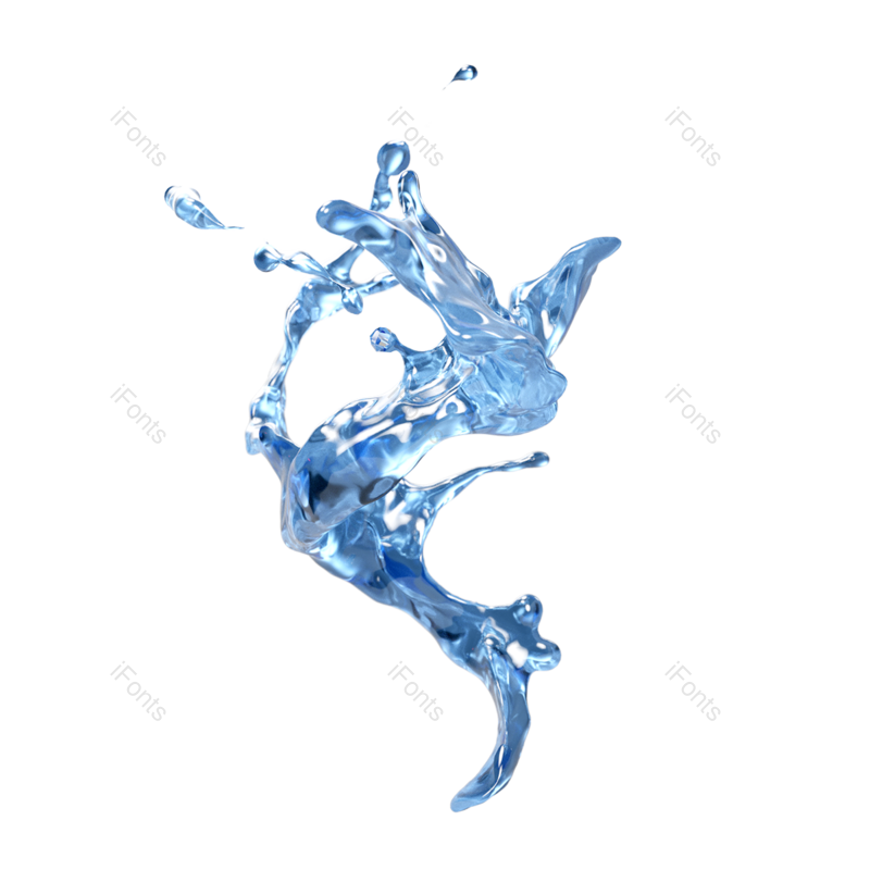 立体图片,飞溅元素,水花PNG,蓝色免抠素材