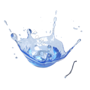 水 蓝色 液体 水花 飞溅 3d 立体 水滴
