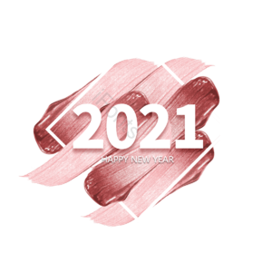 矩形 2021 新年快乐 层次感 涂抹 边框 光泽感 膏体