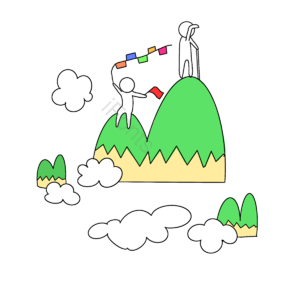 合作 团队 线性 手绘风格 绿色