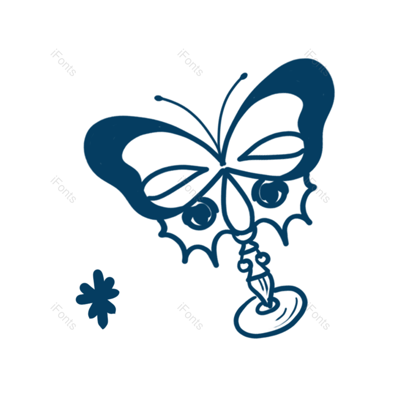 蓝色图片,蝴蝶元素,动画片PNG,蓝色蝴蝶免抠素材