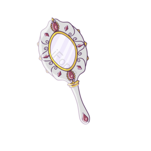 手绘 卡通 魔法器具 金属 吊坠 魔法 手持镜子 魔法镜