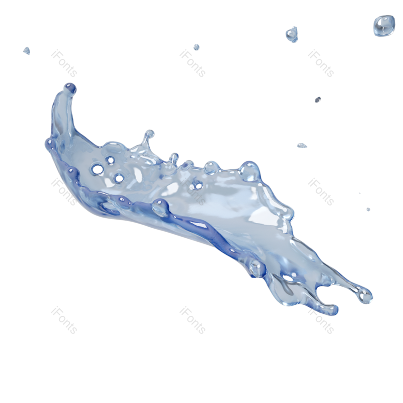 立体图片,飞溅元素,水花PNG,蓝色免抠素材