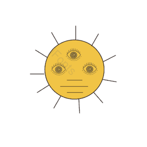 手绘 卡通 黄色 太阳 可爱 小清新