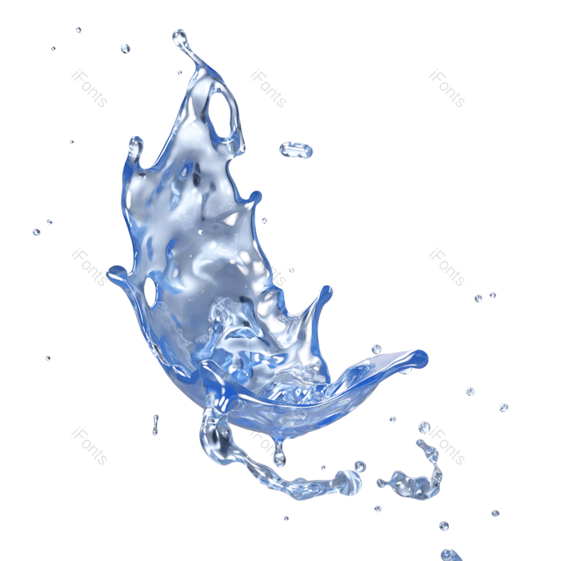 立体图片,飞溅元素,水花PNG,蓝色免抠素材