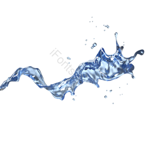水花 飞溅 水 蓝色 液体 立体 3d 水珠