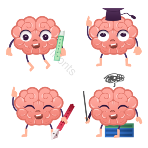 脑 吉祥物 教育 书本 钢笔 知识 研究 学识