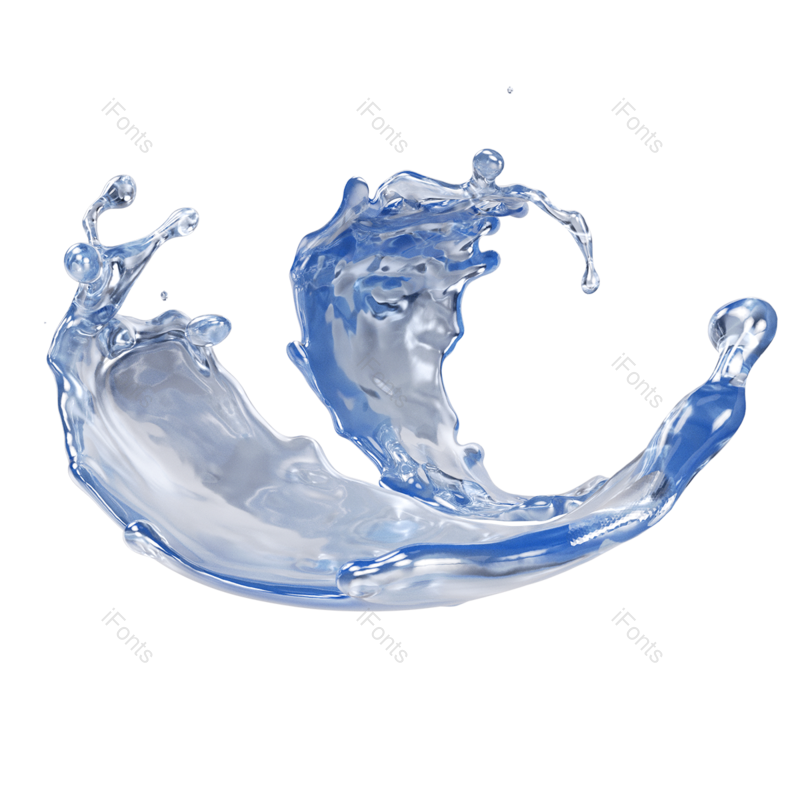 立体图片,飞溅元素,水花PNG,蓝色免抠素材