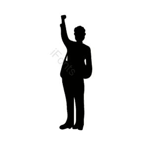 胜利 黑色 男生 男孩 剪影 站立 卡通 手绘