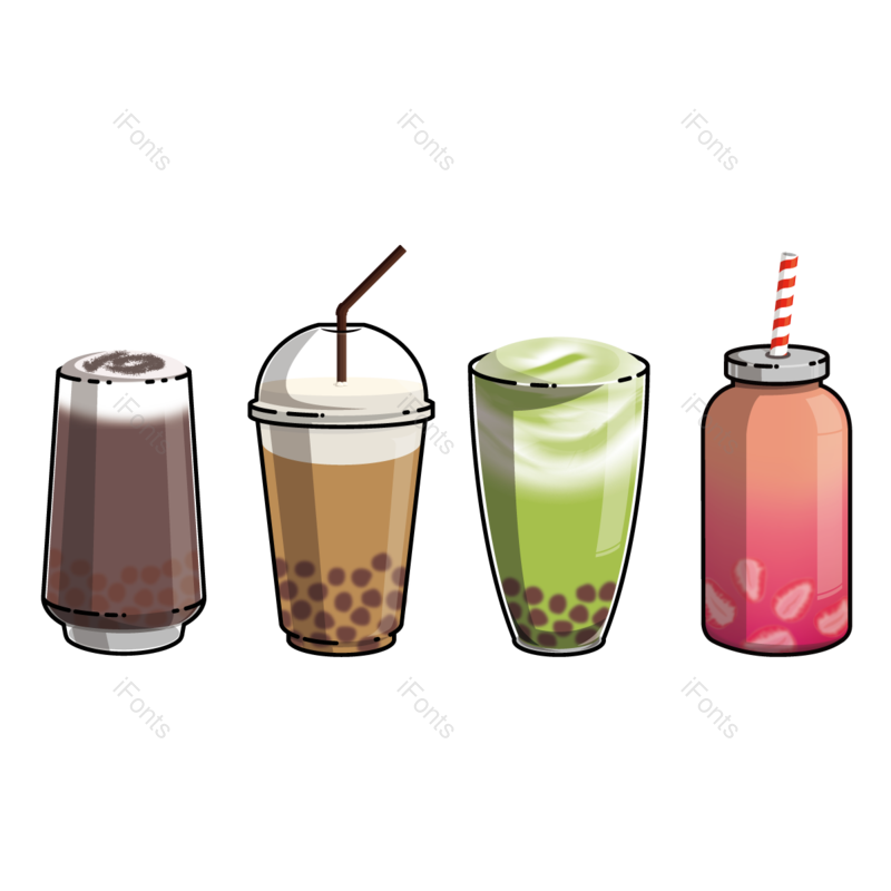 清新图片,珍珠元素,奶茶PNG,饮料免抠素材
