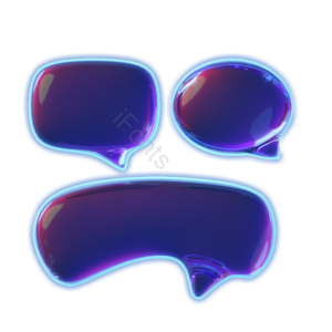 对话框 立体 3d 简约 蓝色 紫色 渐变 灯管
