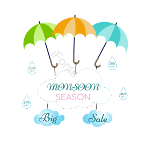 卡通 季风 销售 样式 雨伞 折扣 云朵 雨滴
