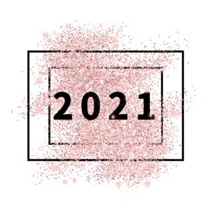 新年快乐 正方形 2021 粉色 元素 亮片 新年 边框