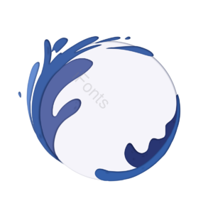 蓝色 简约 海浪 剪纸 边框 装饰 浪花 手绘