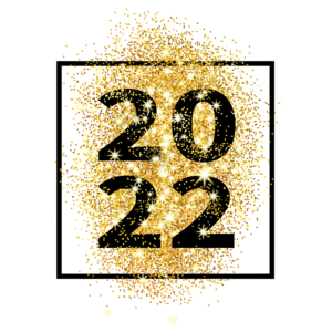 2022 新年 黑色 边框 豪华 金粉 装饰 新年快乐