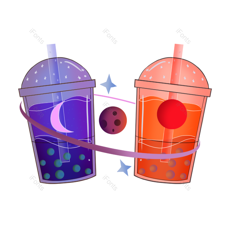 元素图片,蓝色元素,橙色PNG,渐变免抠素材