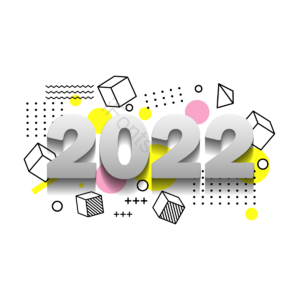 灰色 渐变 2022 新年快乐 线条 几何 元素 装饰