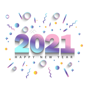 新年快乐 新年 2021 几何 元素 装饰 渐变 简约