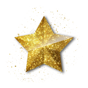 christmas star 闪亮 亮晶晶 立体感 五角星 金色 亮片