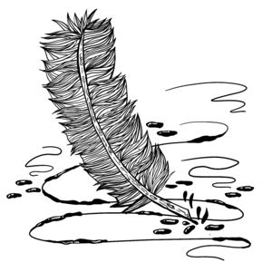 笔杆 墨水 字迹 手写 羽毛 黑色 手绘 弯曲