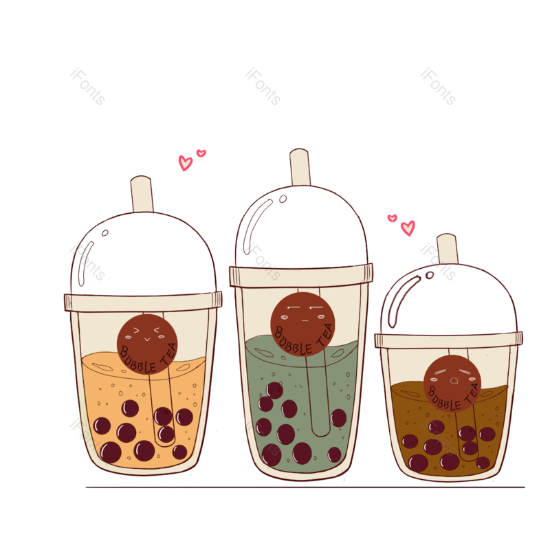 元素图片,简约元素,珍珠PNG,奶茶免抠素材