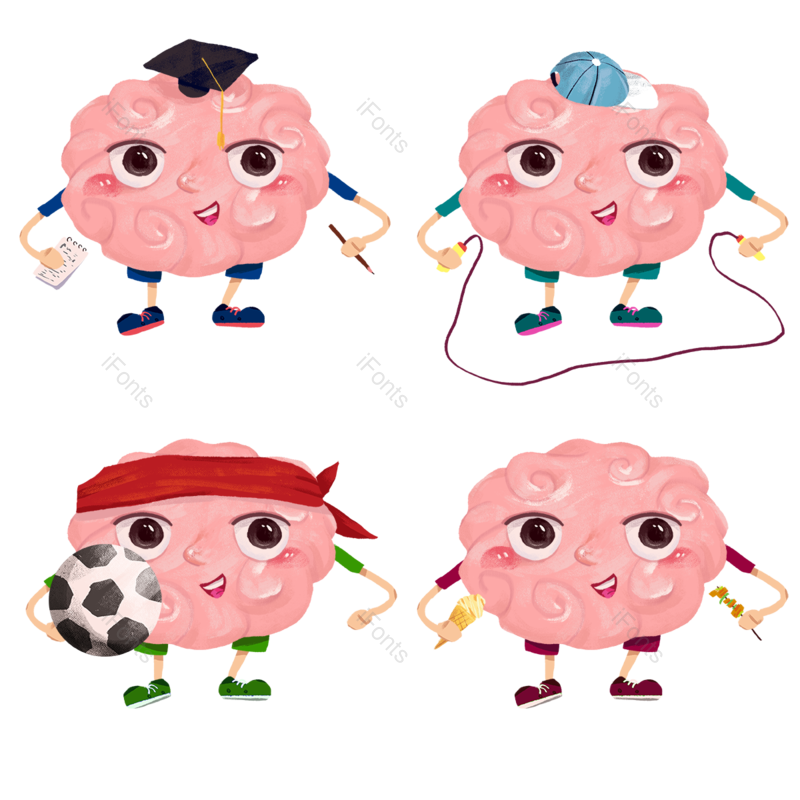 大脑图片,知识元素,动画片PNG,灯泡免抠素材