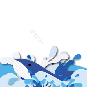 剪纸风格 海洋 水花 层次感 波浪 大海 水点 喷溅