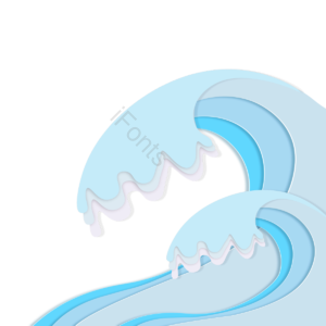海洋 大海 海浪 抽象 潮涌 波浪 浪花 剪纸风格