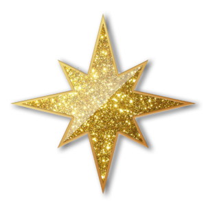christmas star 八角星 多角星星 圣诞星星 立体感 金色 金粉