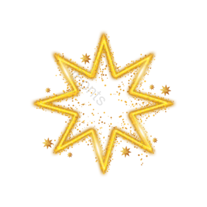 八角星 多角星星 圣诞星星 立体感 金色 金粉 christmas star