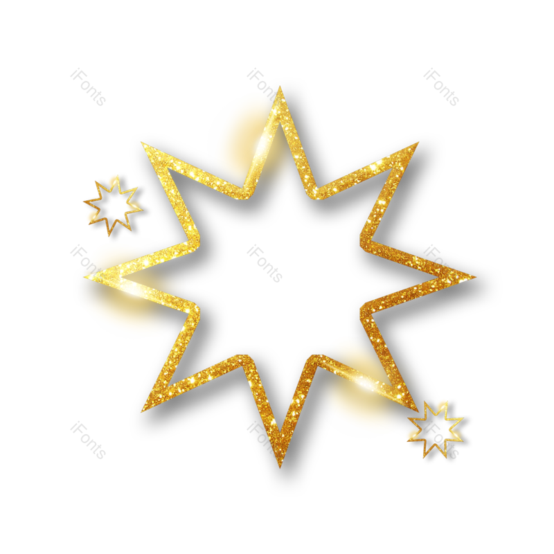 边框图片,圣诞星星元素,镂空PNG,免抠素材
